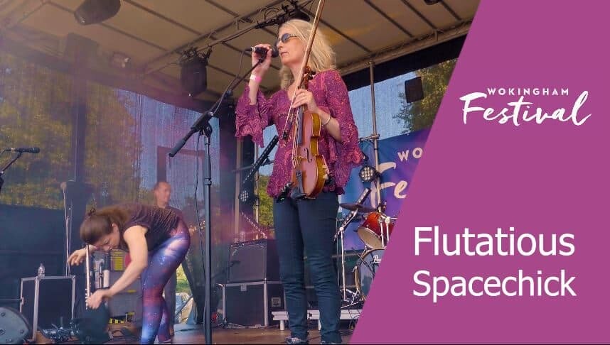 Flutatious perform Spacechick at wokingham festival 2019